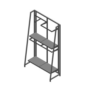 3 rails wall display system for clothing 01