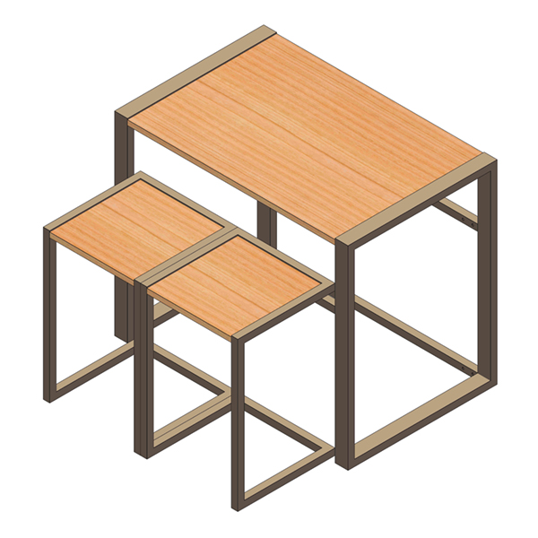 Nesting Tables with 2 Cantilever Tables