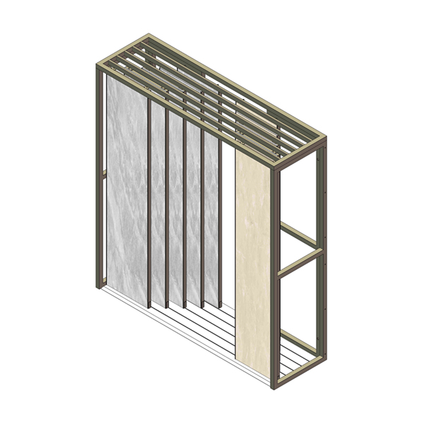 Double-Side 5-Rail Sliding Tile Display Rack