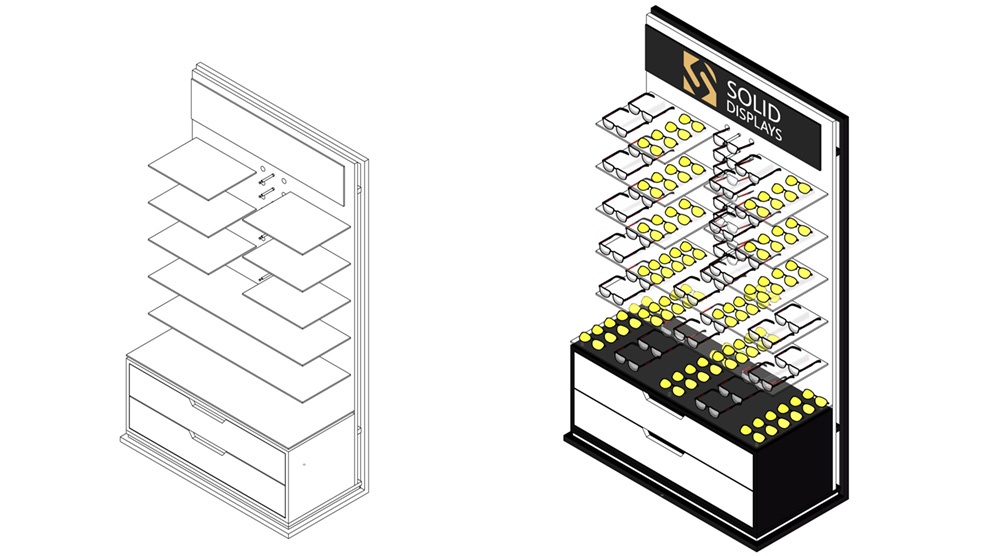 custom wall display for eyewears