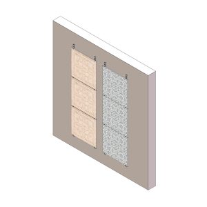 wall mounted tile display with slots 01