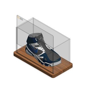 acrylic shoe display case with pull out front board 01