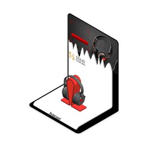 countertop headphone display rack with 2 plate design 01